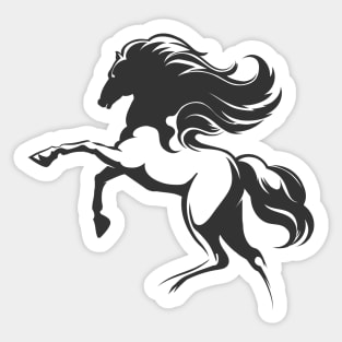 Running Horse Silhouette Emblem Sticker